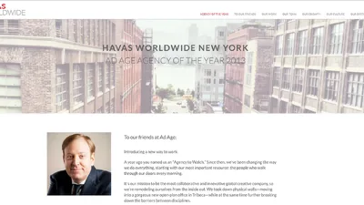 Agency of the year microsite for Havas NYC