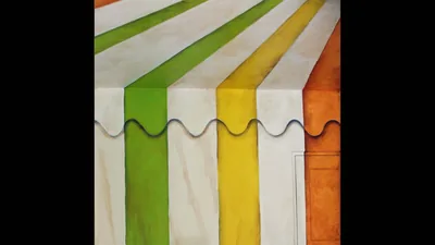 Hand-painted children's room circus tent interior faux finish - Point Loma, CA