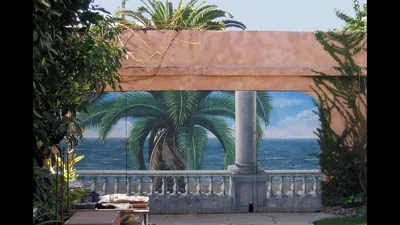 Exterior trompe l'oeil mural ocean view