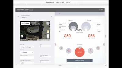 Prototype Solar estimating app designed for tablets in the field