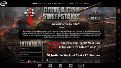 Web app for Intel Tablet promotion